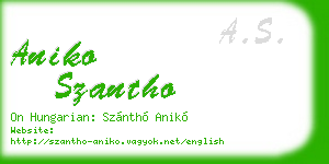 aniko szantho business card